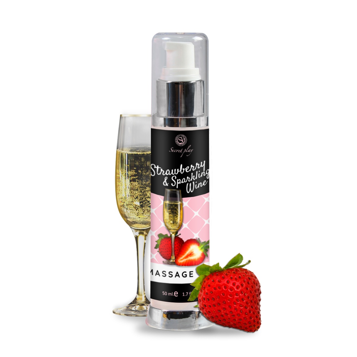 Olej masážní SECRET PLAY STRAWBERRY & SPARKLING WINE 50 ml