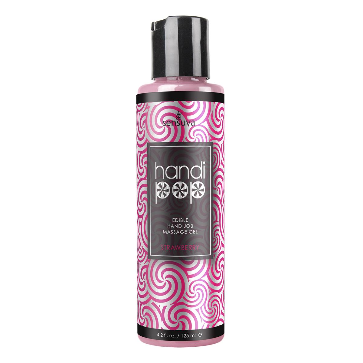 Olej masážní Sensuva Handipop Hand Job Massage Gel Strawberry 125 ml
