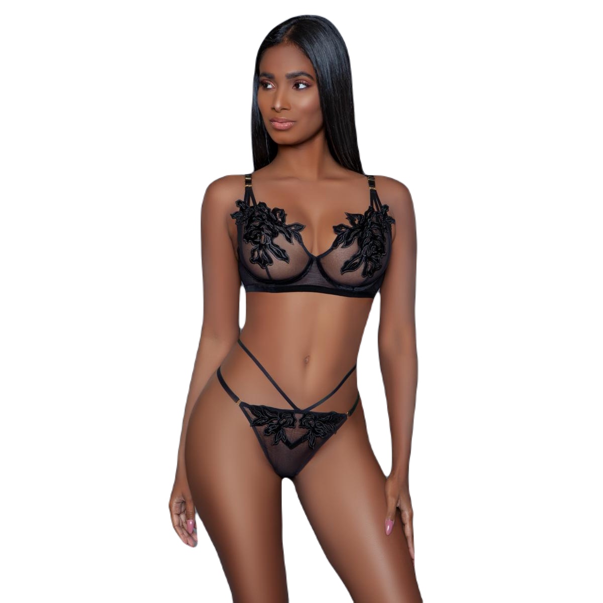 Souprava BE WICKED Evangeline Bra Set black M-L Souprava BE WICKED Evangeline Bra Set black M-L