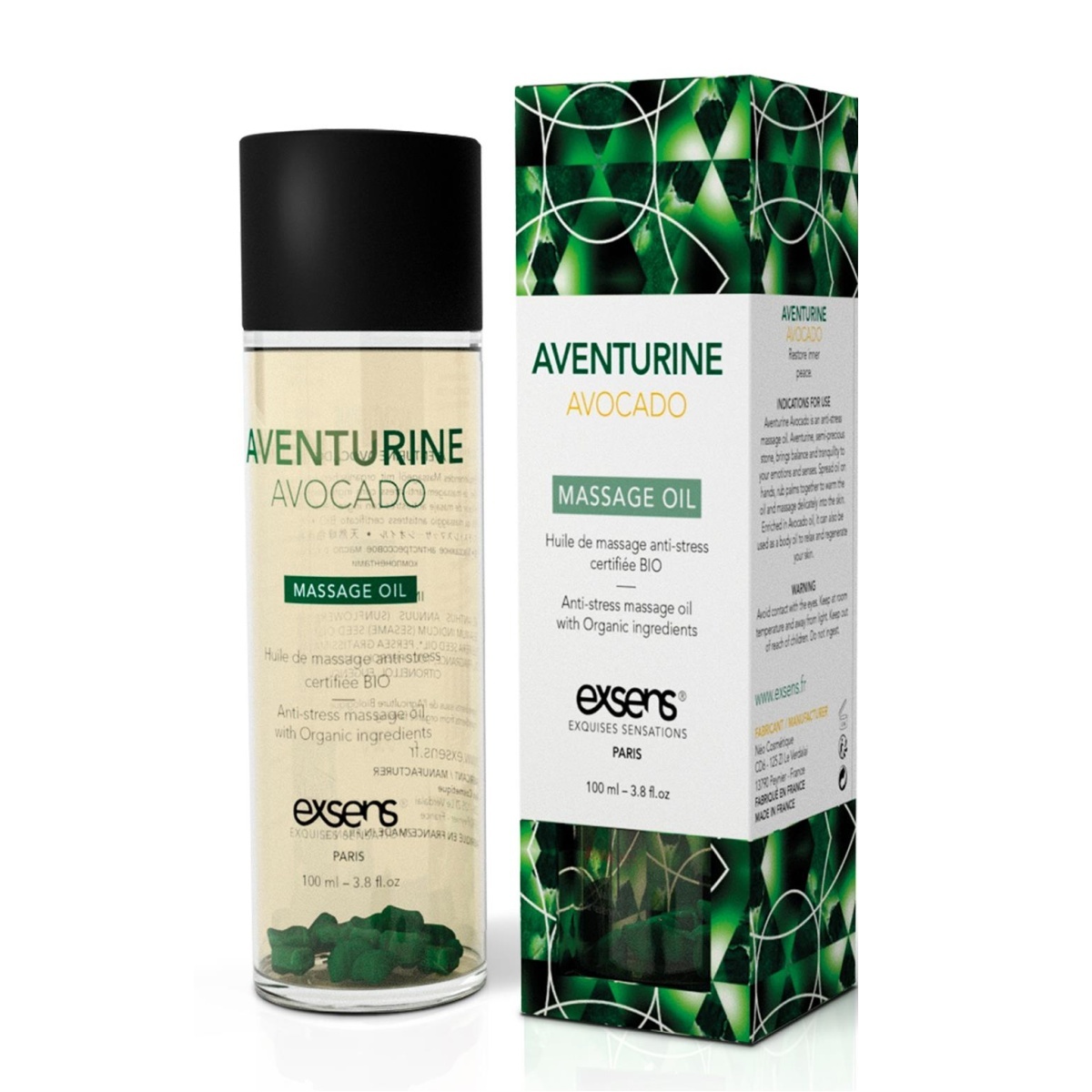 Olej masážní EXSENS ORGANIC AVENTURINE AVOCADO 100 ml