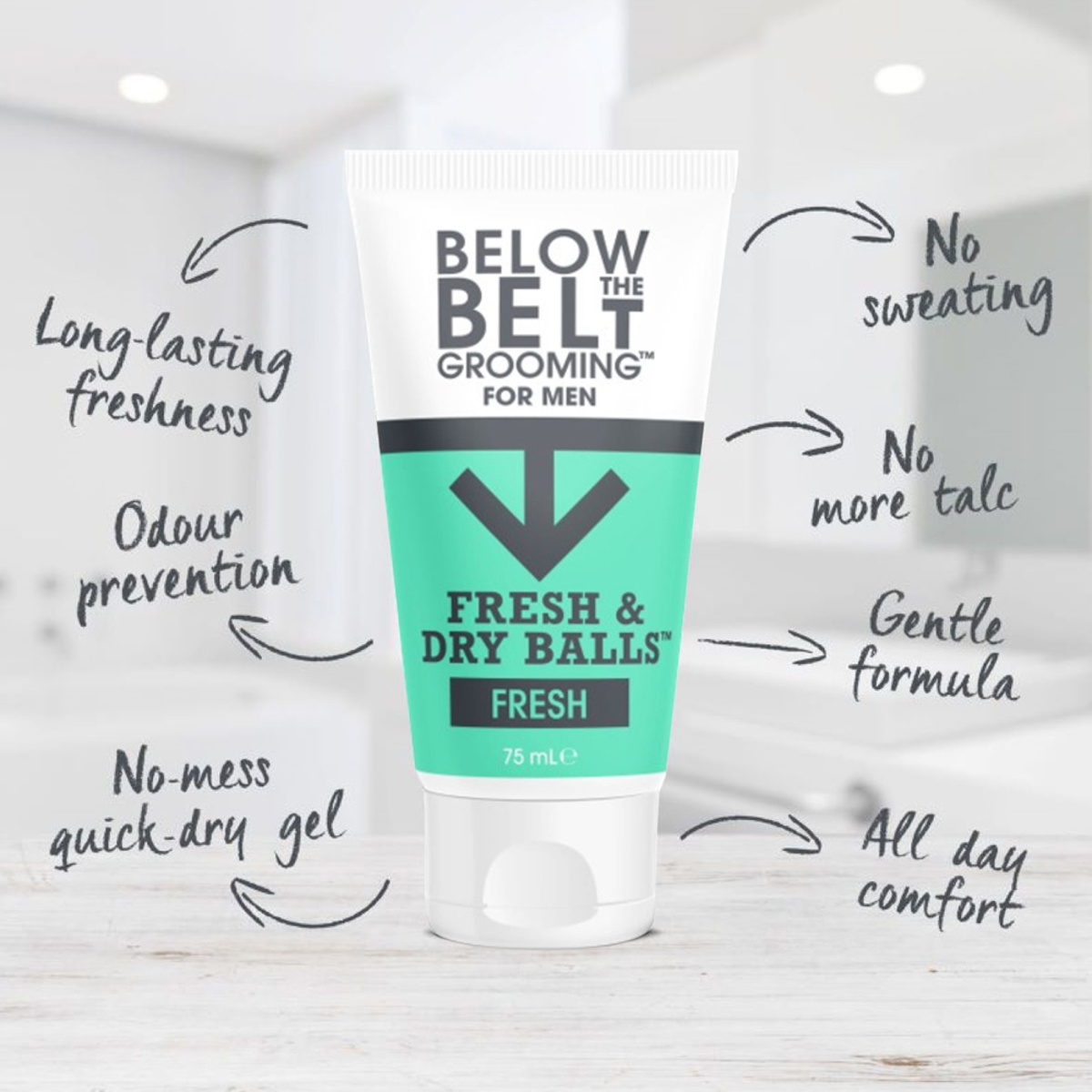 Below The Belt Grooming Cool Pants Gift Set - includes Fresh & Dry Balls Cool and Below the Belt Cotton Boxer Shorts - Protects against Sweat, Odour and Chafing