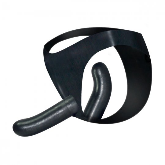 Kalhotky s dildem + vag. dildem LATEXOV�
