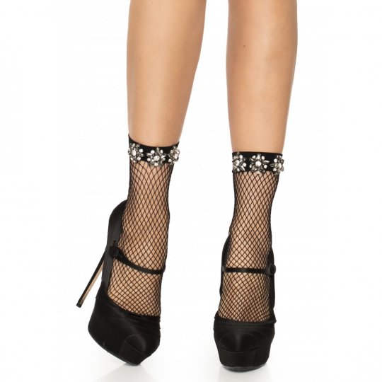 Pono�ky Leg Avenue Anklets with rhinestone accent black