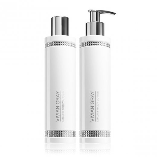 D�rkov� sada na t�lo Vivian Gray White Crystals 2 x 250 ml