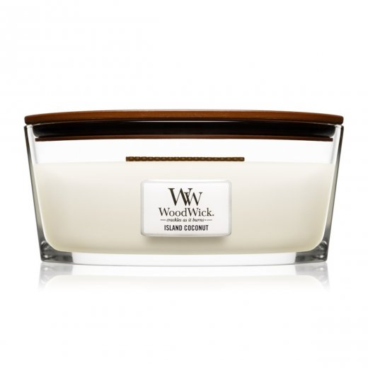 Vonn� sv��ka s d�ev�n�m knotem WoodWick Island Coconut 453,6 g