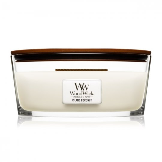 Vonn� sv��ka s d�ev�n�m knotem WoodWick Island Coconut 453,6 g