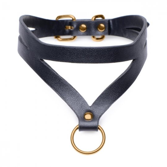 Obojek Master Series Bondage Baddie �ern�/zlat�