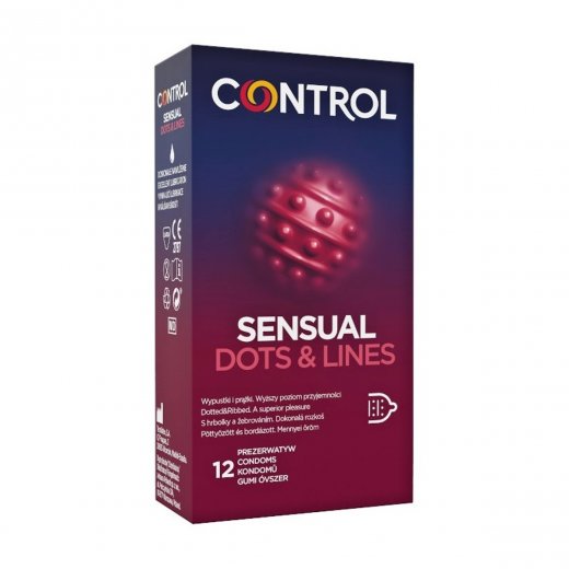 Kondom CONTROL SENSUAL DOTS & LINES 12 ks