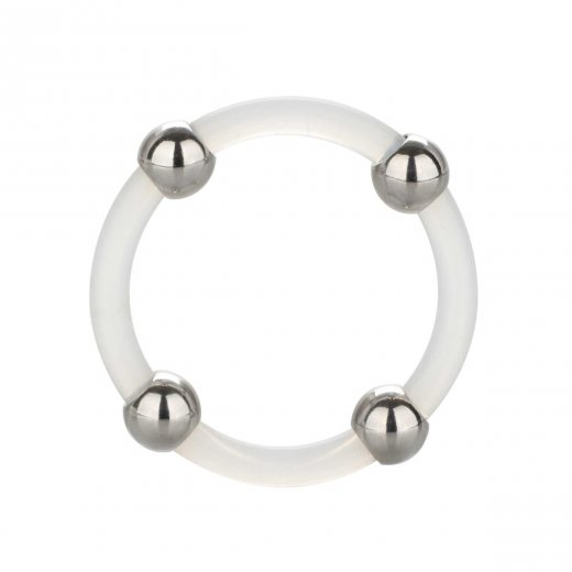 Krou�ek na penis CalExotics Steel Beaded transparentn� L