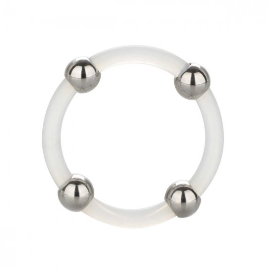 Krou�ek na penis CalExotics Steel Beaded transparentn� L