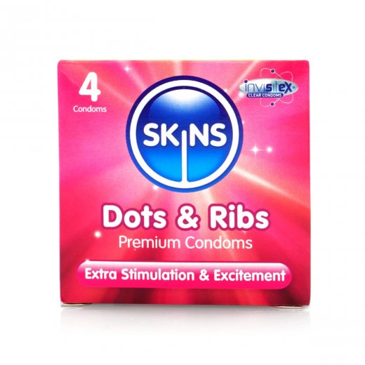 Kondom Skins Dots & Ribs 4 ks