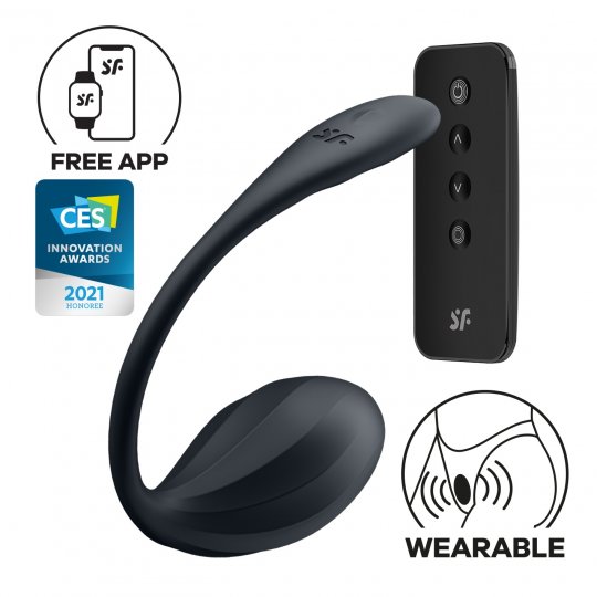 Vibra�n� vaj��ko SATISFYER Ribbed Petal Connect App �ern�