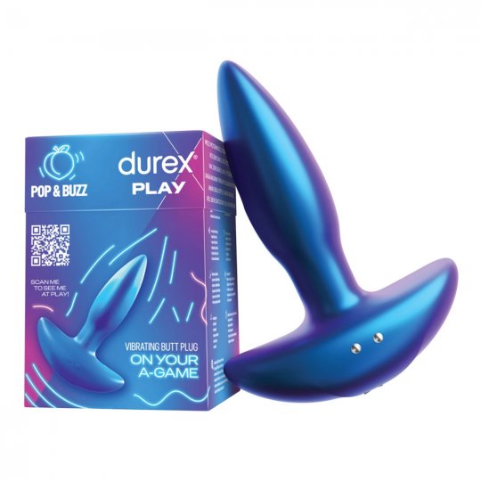 Kol�k an�ln� Durex Play Pop & Buzz vibra�n� modr�