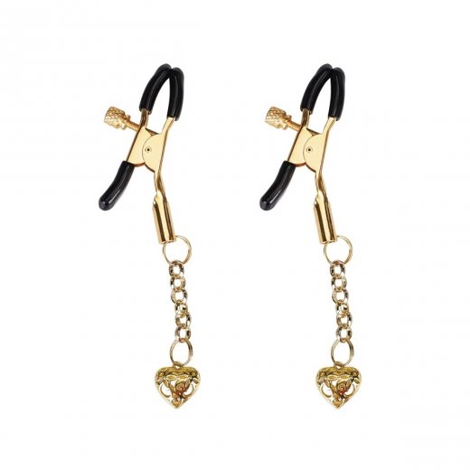 Svorky na bradavky Liebe Seele Gold Hollow Heart Set 2 ks zlat�