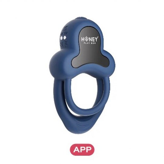 Krou�ek na penis HONEY PLAY BOX ANELLO App Vibrating Double modr�
