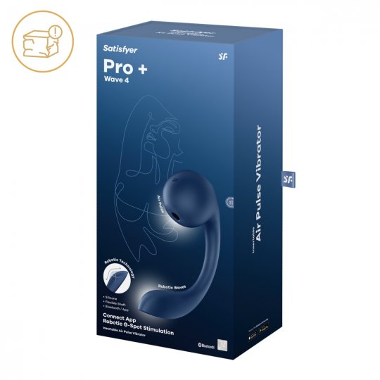 Vibr�tor SATISFYER Pro+ Wave 4 Connect App modr� - po�kozen� obal